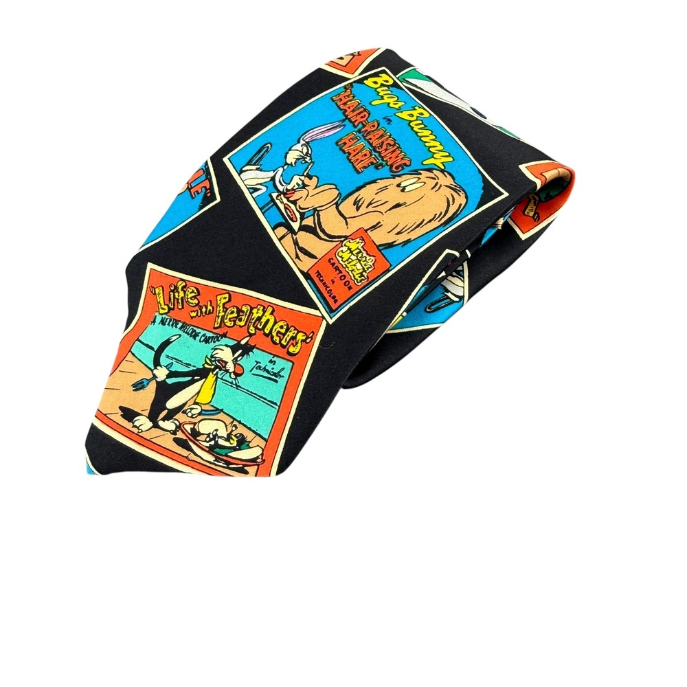 Addiction Looney Tunes Bugs Bunny‎ Daffy Duck Sylvester & Tweety Silk Necktie